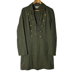 Cabi Coat M Cavilleri Olive Green Cotton Military Style Knit Jacket Womens